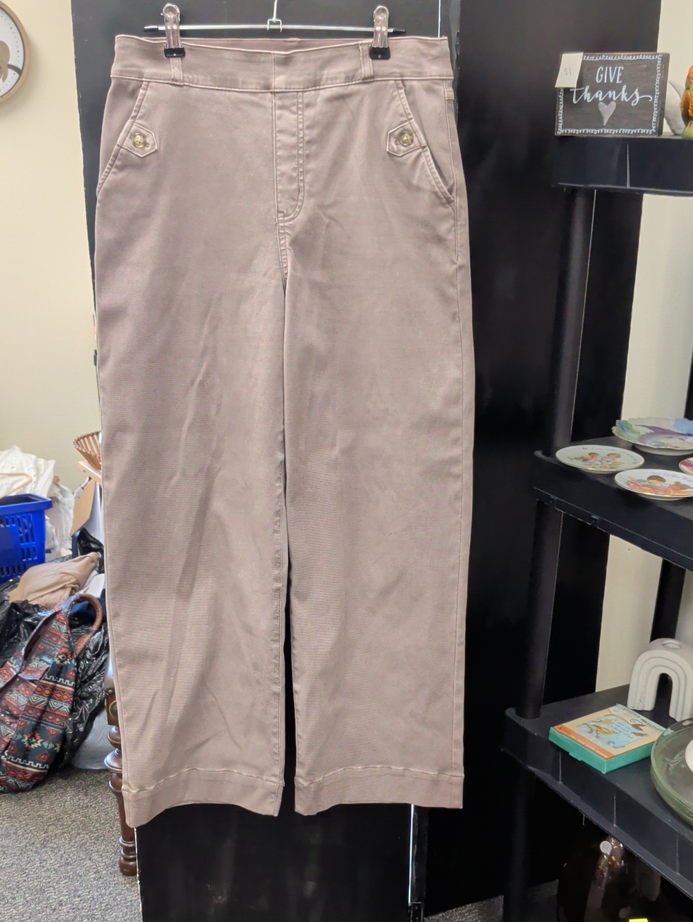 SPANX Taupe Straight-Leg Chinos